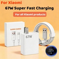 67W Xiaomi Turbo Fast Charger with 6A Gold USB C Cable for Redmi Note 14 13 12 11 10 Poco F6 F5