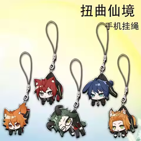 Cute Anime Twisted-Wonderland Mobile Phone Chain School Bag Pendant Decoration Acrylic Keychain Fans