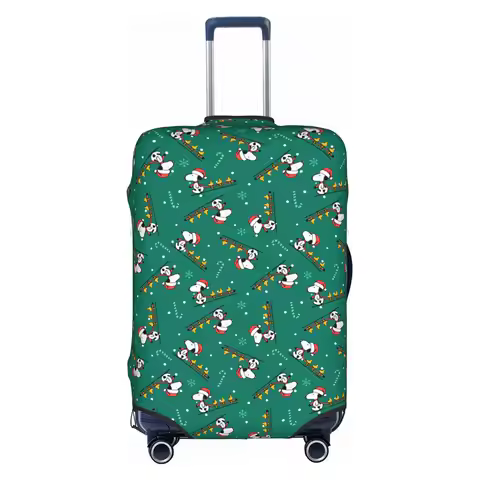 Custom Peanuts Christmas Theme Snoopy Woodstock Luggage Cover Cute Suitcase Protector Covers Suit Fo
