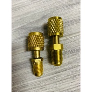 【R410A To R22】STRAIGHT Converter Aircond Adapter Gas Manifold Charging Hose Meter Cooper Connector S