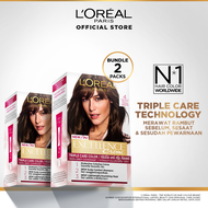 (PAKET HEMAT ISI 2) LOreal Paris Excellence Creme Triple Care Hair Color #4 Brown (Cat / Pewarna Ram