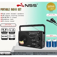 ■NSS Portable Electric Radio FM/AM/SW Speaker HI-FI Super Sound 4band am radio AC DC Operated NS-658