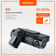 IROAD X11 Dashcam | Front & Rear 2K Quad HD Car Camera | SONY Starvis | Wifi Enabled | Inclusive of 