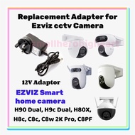 Replacement Adapter 12V for Ezviz ip camera H8c, C8c, C8W, C8PF, H90, H9c, H80X smart home camera