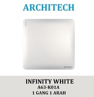 ARCHITECH SAKLAR STOP KONTAK INFINITY WHITE A63 ARCHITECH SAKLAR / SAKELAR / CETEKAN gabungan / sakl