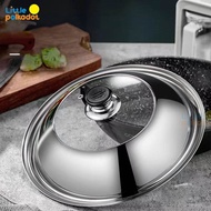 Stainless Glass Pot Lid 38cm 40cm 42cm 44cm Wok Lid Multifunction Wok Frying Basin stainless Frying Lid Combination Pot Lid Thick stainless steel Pan