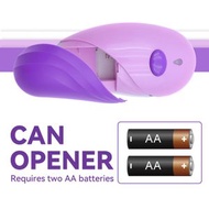 電動罐頭刀 自動開罐器 一鍵開罐 平滑邊緣 電池供電 所有形狀罐頭 老年人關節炎手弱者媽媽手的開罐神器(電池版) - 紫色