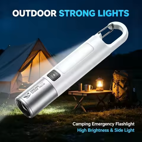SMILING SHARK Outdoor Strong Lights Flashlight Camping Emergency High Brightness Multifunctional Rec