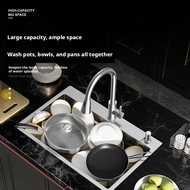 A household kitchen single sink integrated sink, 60x45cm thick vegetable basin sink, hand drawn stai