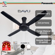 Panasonic Ceiling Fan Kipas Siling 吊扇 F-M14DZ BAYU 5-Blade 56 Inch 20W Remote Control (Black F-M14DZ