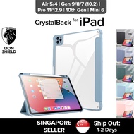 (SG) LionShield CrystalBack Case for iPad Air 5/4/Gen 9/8/7 (10.2)/Pro 11/Pro 12.9/10th Gen/ Mini 6, Smart cover casing