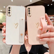 Phone Case for Samsung Galaxy A50 A50S A30S A70 A70S Luxury Plating Love Heart Holder Shockproof Stand Silicone Case Cover