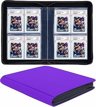 40 Pockets Graded Card Binder, Toploading PSA Slab Holder Album, PU Leather Graded Card Storage Bind