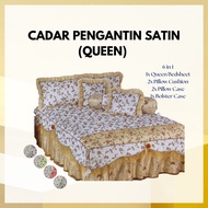 SET CADAR PENGANTIN SATIN KING 6 IN 1🔥HOT SALE CADAR ROPOL LACE TUNANG KAHWIN NIKAH HIASAN PENGANTIN