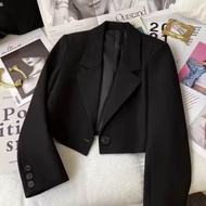 Crop blazer wanita / crop blazer model korea / blazer setengah badan hitam merah biru