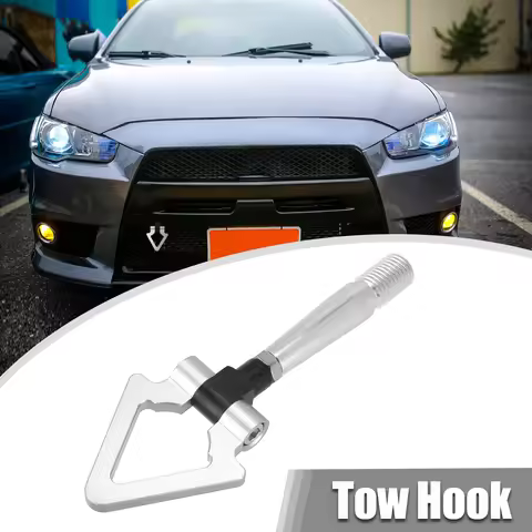 X Autohaux Car Racing Tow Hook Screw On Triangle Alloy for Mitsubishi Lancer Evolution Evo X 10 2008
