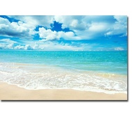 NICOLESHENTING Tropical Beach Sea Natural Art Silk Fabric Poster Printing 13x20 24x36 Landscape Wall