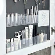 Wall Mounted Organizer Mirror Cabinet Self-Adhesive Small Objects Storage Box Eyebrow Pencil Lipstick Lip Glaze Organizer 3 Grids