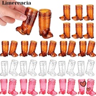 LIMERENCIA 10Pcs Mini Cowboy Boot Glasses, Transparent 1 Oz Western Cowboy Glasses, Creative Plastic