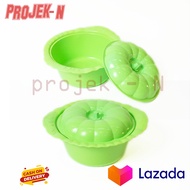 6 Set Basi Prasmanan Bulat Plastik / Tempat Makan Prasmanan Set / Wadah Saji Prasmanan Labu