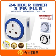 13A 220V 24 Hour 3 Pin Plug In Timer Plug Switch Socket