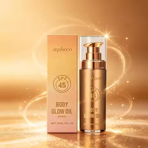 Zephoco 30ml Coconut Bronze Shimmer Body Oil Summer Glow Moisturizing Oil Lightweight Luminous Shine