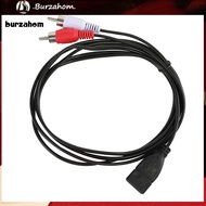 BUR_ 15m USB A Female Socket to 2 RCA Male Plug Audio Video Extension Cable Cord