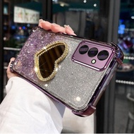 Case For Samsung A15 5G A25 5G Anti vibration soft shell with mirror makeup stand function mobile ph