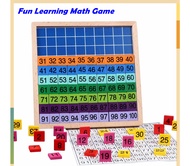 Multi-functional 1 to 100 Consecutive Numbers Chart Game Wooden Educational Montessori Toys Preschoo