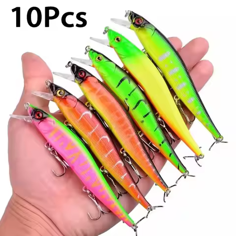 1/5/10pcs Fishing Lure 11.5cm/14g Minnow Crankbait Wobblers 3D Eyes Perch Artificial Bait Pike Carp 