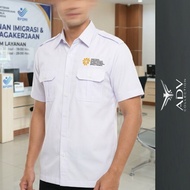 KEMEJA KP2MI Ministry of Law and Protection Uniform for Indonesian Migrant Workers BP2MI White PDH S