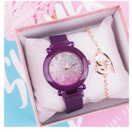 READY STOCK RINO JT Izzati Starry Magnetic Buckle Stainless Steel Watch Jam Tangan Wanita