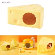 ELMER Ceramics Hamster House, Summer Cheese Shape Hamster Hideout, Durable Keep Cooling Portable Creative Hamster Bed Small Animals