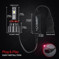 Novsight F03 Super Bright 6000K LED Headlight Bulbs 80W 15000LM for H11/H9/H8/H4/H7/9005/9006 - New 
