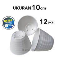 Pot Bunga Tawon Putih Mini Ukuran 10 cm isi 12 pcs Pot Bunga Murah Pot Bunga Plastik Lusinan Murah