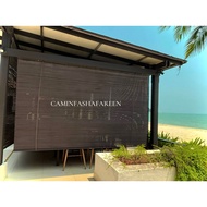 BIDAI KAYU MERANTI TAHAN PANAS, TAHAN HUJAN. BIDAI KAYU WOODEN BLIND. OUTDOOR BLIND. WOODEN BLIND OU