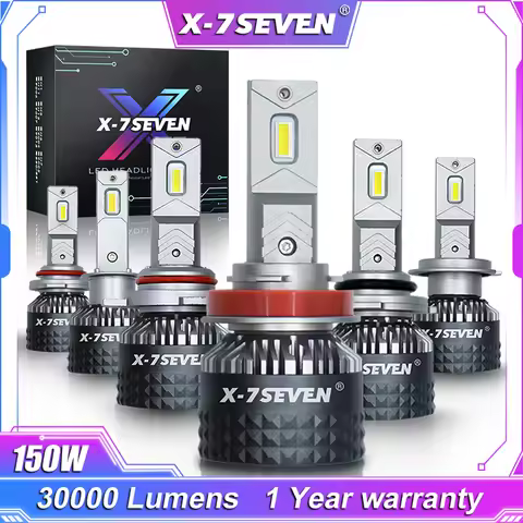 X-7SEVEN X-Zeus Pro 150W 30000LM 6500K LED Headlight Bulb For Car H4 H7 H11 9005 9006 9012 H1 H13 90