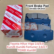 Toyota Hilux Vigo 2.5 ,3.0 Kun25 Kun26 Fortuner 2.5,2.7 Tgn51 Kun5 Brake Pad 04465-0K340
