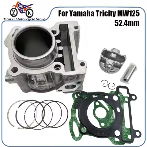 52.4mm Motorcycle Cylinder Piston Pin Kit For Yamaha N-MAX 125 RC Tricity 125 MW125 MIO125 Motorbike