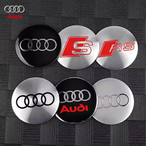 56/60/65/68mm 4Pcs Car Wheel Hub Caps Emblem Stickers for Audi Quattro TT RS Sline A1 A2 A3 A4 A5 A6