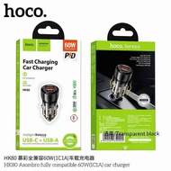 HOCO HK80 หัวชาร์จในรถ 2 พอร์ต Type-C + USB ชาร์จเร็ว 60W | PD 30W + QC 3.0 Car Charger hc7