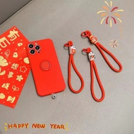Mobile Phone Strap Mobile Phone Chain Mobile Phone Case Accessories New Year Red Mobile Phone Lanyard Anti-Lost Wrist Strap Red Hot Bilateral Mobile Phone Short Strap Cartoon Mobile Phone Chain