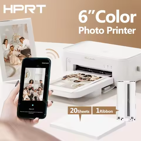 4x6inch Mini Portable 300dpi Color Photo Printer Wifi Wireless Connect Print with Cartridge Ribbon H
