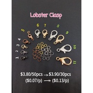 [READY STOCK SG]yisitrading Lobster Clasp with Free Jump Ring 9/10/12/14/18/20mm DIY Necklace/Bracel