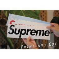 สติ๊กเกอร์แต่งรถ งานไดคัท ลาย Supreme  มีหลายสี มีหลายขนาดให้เลือก sticker oracal