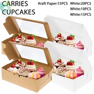 15Pcs Cupcake Boxes Paper Cupcake Container with Clear Window 6 Cavity Muffin Cupcake Box SHOPQJC535