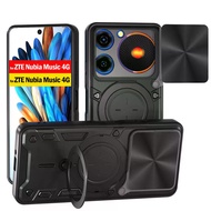 For ZTE Nubia Music 4G Case Armor Slide Camera Ring Stand Protection Phone Cover Capa for Nubia Musi