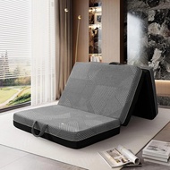 Memory Foam Tri-fold Mattress, Handle & Non-slip Bottom, Portable Foldable Sofa Bed Floor Mattress C