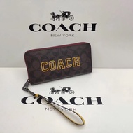 COACh Women Long Wallet Wrap Around Zip Wallet Organ Wallet Wrist Strap Card Holder Wallet 856 865