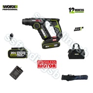 BRUSHLESS 20V CORDLESS ROTARY HAMMER / WORX WU380S.5 CORDLESS ROTARY HAMMER / BRUSHLESS MOTOR / WORX
